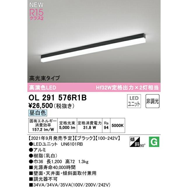 ODELIC（オーデリック） ベースライト 【OL291576R1B】【OL 291 576R1B