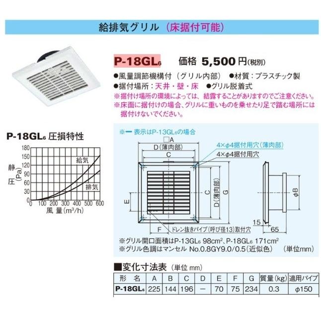 三菱電機（MITSUBISHI ELECTRIC） 三菱 給排気グリル 風量調節形
