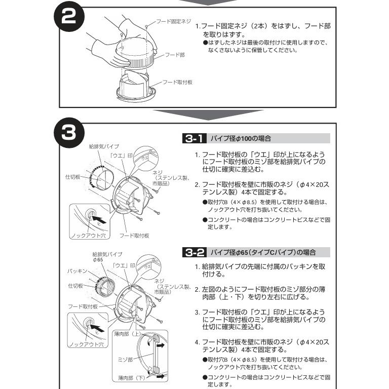 三菱電機（MITSUBISHI ELECTRIC） P-50CVP3 三菱 換気扇 屋外フード