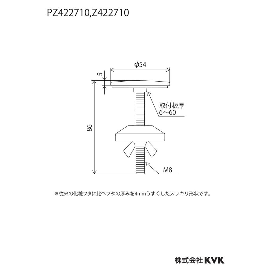 KVK 【PZ422710】 カウンター化粧フタ パーツ パッキン・工具類