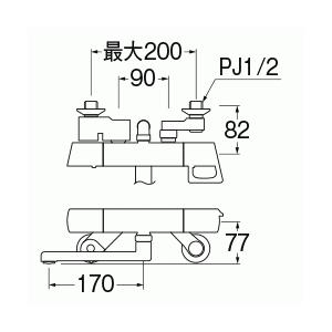 SK18141K-S9L17　三栄水栓[SANEI]　サーモシャワー混合栓　混合栓　壁付サーモスタット式