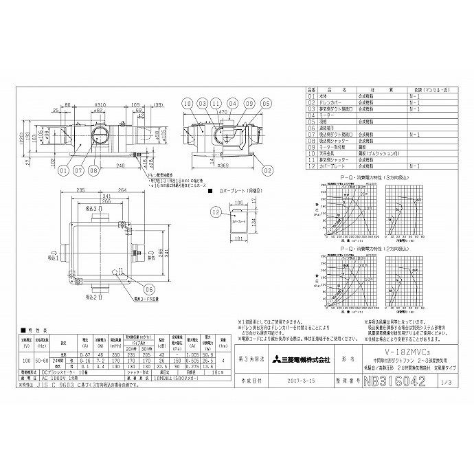 三菱電機（MITSUBISHI ELECTRIC） 三菱 換気扇 【V-18ZMVC3】 換気扇