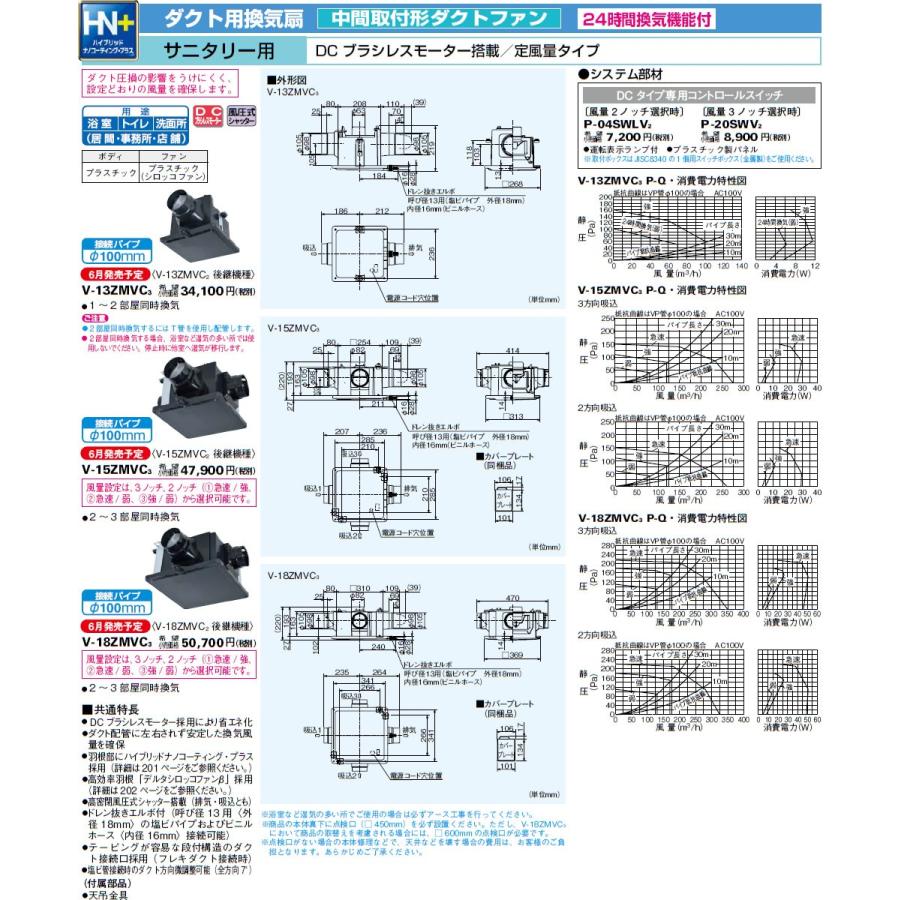 三菱電機（MITSUBISHI ELECTRIC） 三菱 換気扇 【V-18ZMVC3】 換気扇