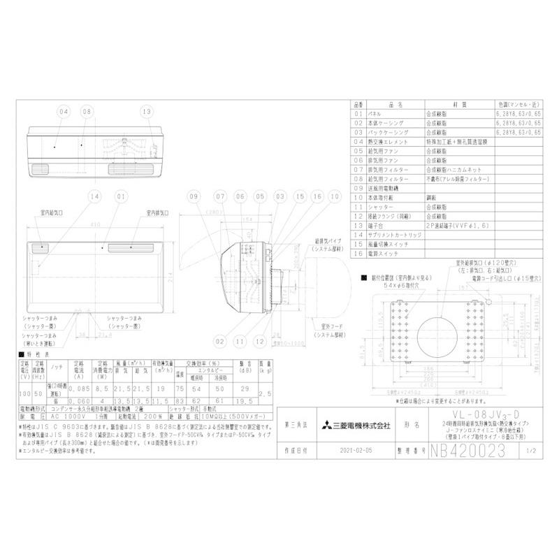三菱電機（MITSUBISHI ELECTRIC） VL-08JV3-D 三菱 換気扇 換気扇