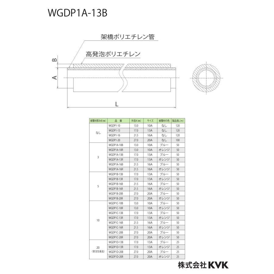 KVK 架橋ポリエチレン管ブルー WGDP1A-10B [新品]_1