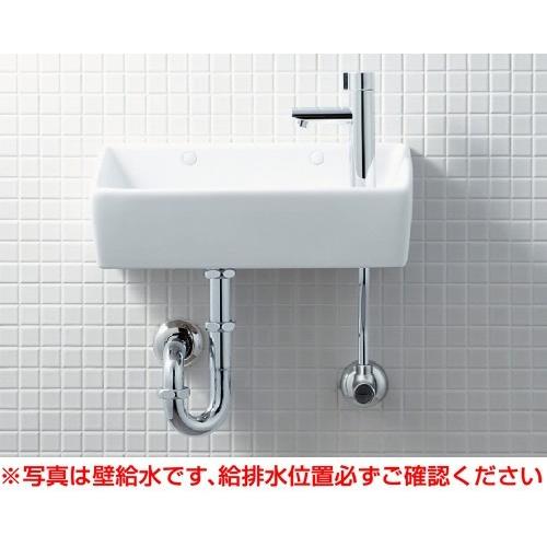 【YL-A35HD】 手洗器（角形）セット 床給水・壁排水（Pトラップ） アクアセラミック仕様 INAX・LIXIL