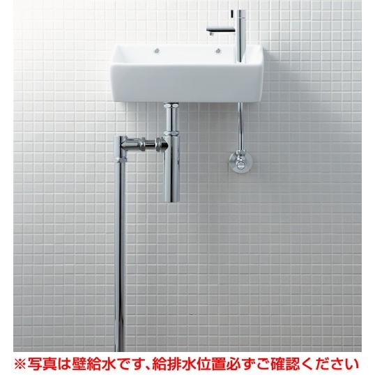 【YL-A35HP】 手洗器（角形）セット 壁給水・床排水（ボトルトラップ） アクアセラミック仕様 ・