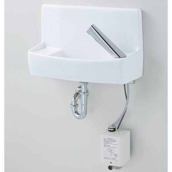 【YL-A74TM2A】 ・リクシル トイレ用手洗器 自動水栓（アクエナジー） 水石けん入れ付タイプ 壁給水・床排水 アクアセラミック