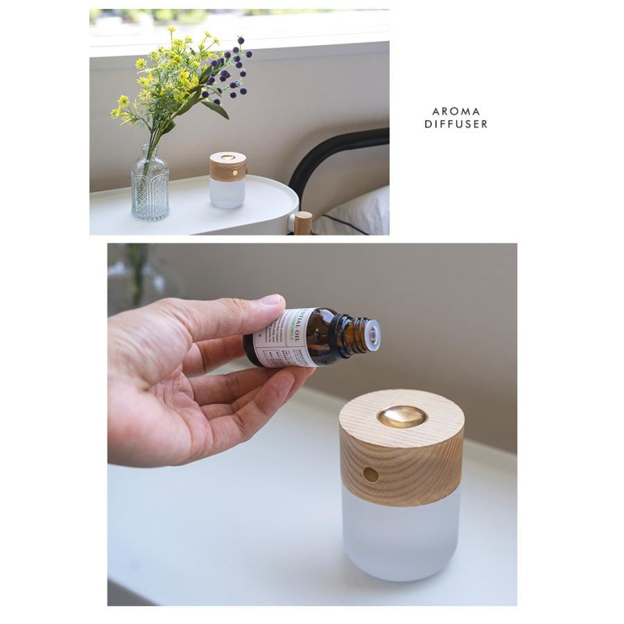 アロマディフューザー コードレス 水なし 水を使わない おしゃれ 加湿器 安い アロマランプ 充電式 加熱式 コンパクト 天然 木 LEDライト デスクライト |  | 07