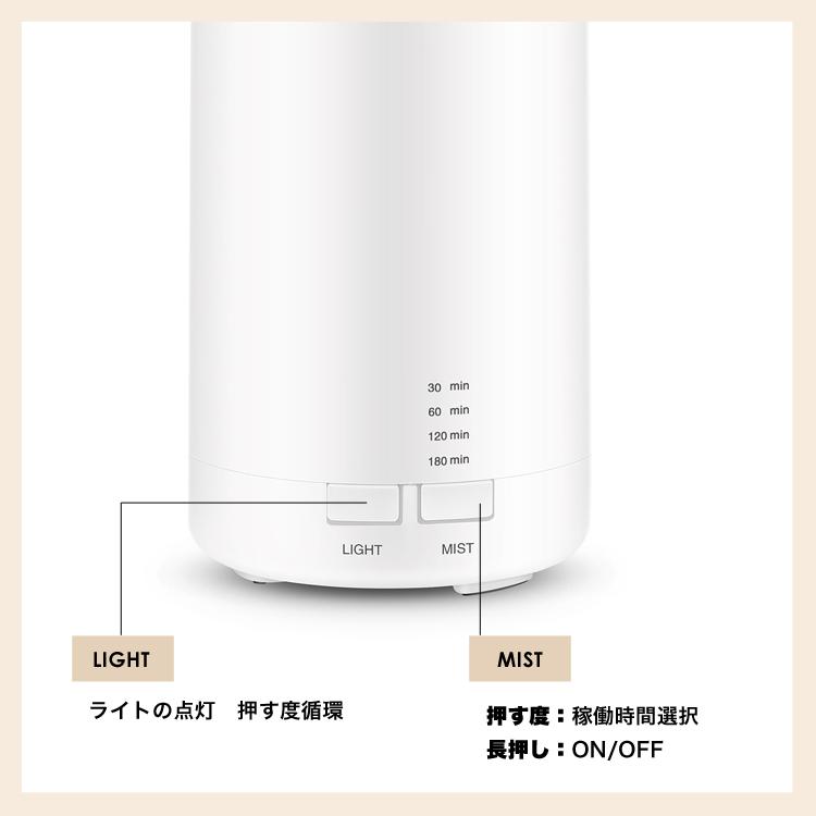 在庫処分 アロマ ディフューザー おしゃれ 車 超音波式 加湿器 光る
