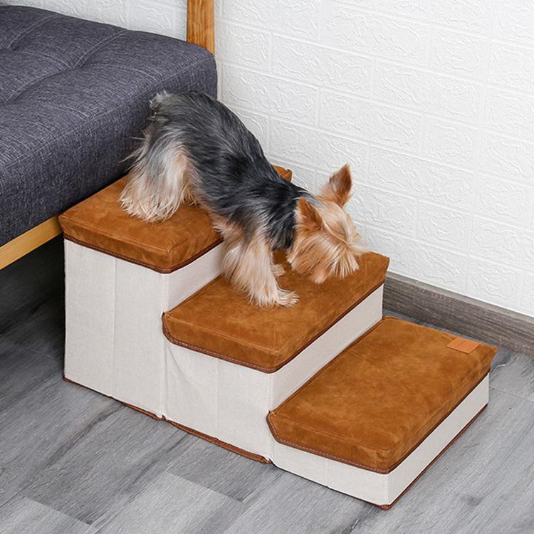 ドッグステップ 収納 ペットステップ ペット 階段 ステップ おしゃれ 3段 折りたたみ 犬用 猫用 ペットグッズ  スエード 不織布 小型犬 小動物 うさぎ |  | 11