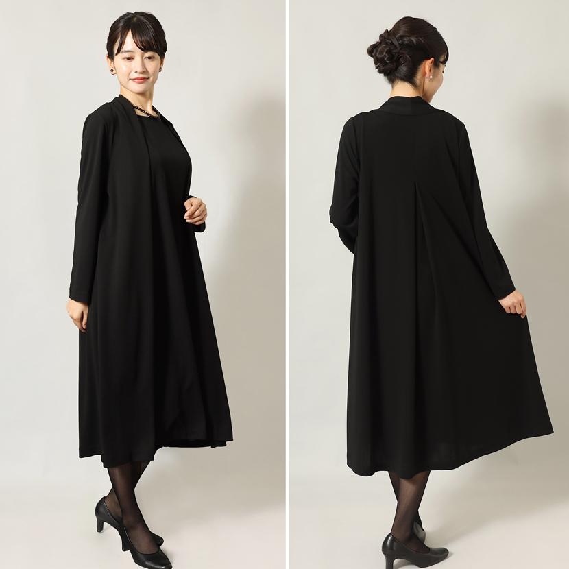 洗える 喪服 礼服 日本製 レディース ブラックフォーマル フォーマル ワンピース ロング丈 ゆったり ボックスタック 卒入学 20代 30代 40代 50代 60代 62011 | MaryCoco | 05