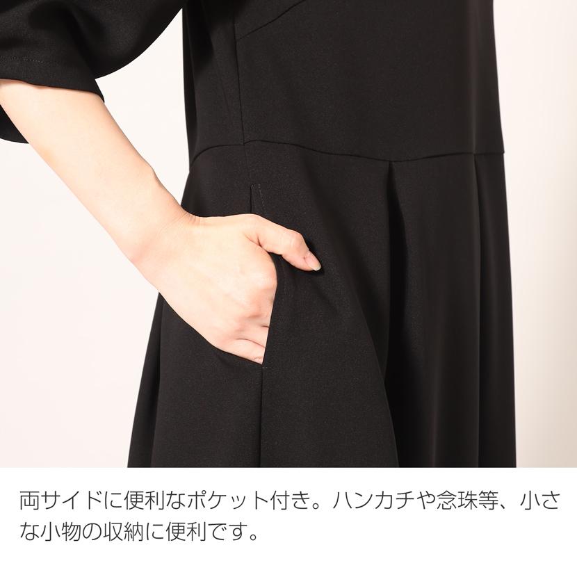 喪服 レディース 日本製 ミセス サマー 洗える ブラックフォーマル フォーマルワンピース ワンピース 黒 夏 葬式 法事 冠婚葬祭 礼服 入学式 卒業式 bp-062-opの画像
