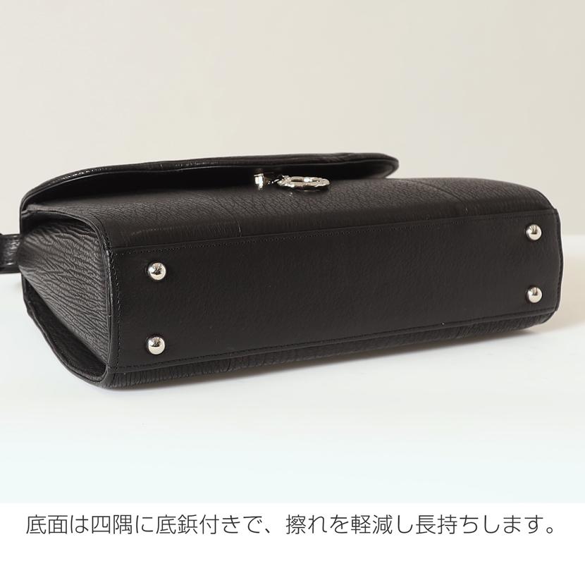 フォーマルバッグ シャークバッグ 日本製 2way 肩掛け 慶弔両用 バッグ ブラック レディース 上品 ミセス 高級 鮫革 入学式 卒業式 お宮参り e-794の画像