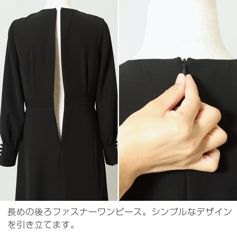 喪服 洗える ワンピース シルキー素材 レディース ブラックフォーマル