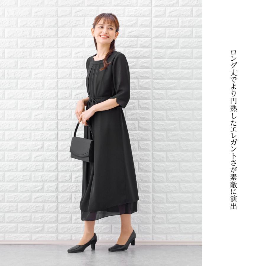 喪服 レディース 夏用 礼服 ブラックフォーマル レディース スーツ  洗える ワンピース 女性 ママスーツ　喪服夏の画像