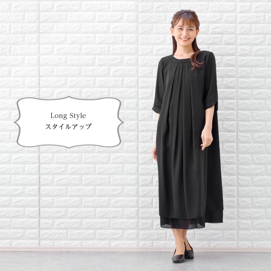 喪服 レディース 夏用 礼服 ブラックフォーマル レディース スーツ  洗える ワンピース 女性 ママスーツ　喪服夏の画像