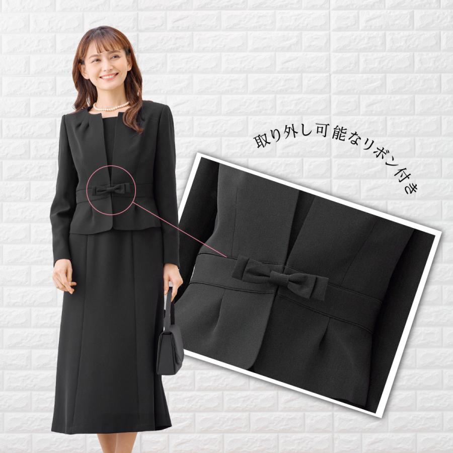喪服 レディース  礼服 卒業式 入学式 ロング丈 ブラックフォーマル スーツ  洗える ワンピース オールシーズン 女性 礼服 ママスーツ　爆買 | MARGUERITE GOLD | 19