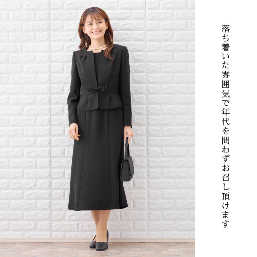 喪服 レディース  礼服 卒業式 入学式 ロング丈 ブラックフォーマル スーツ  洗える ワンピース オールシーズン 女性 礼服 ママスーツ　爆買 | MARGUERITE GOLD | 06