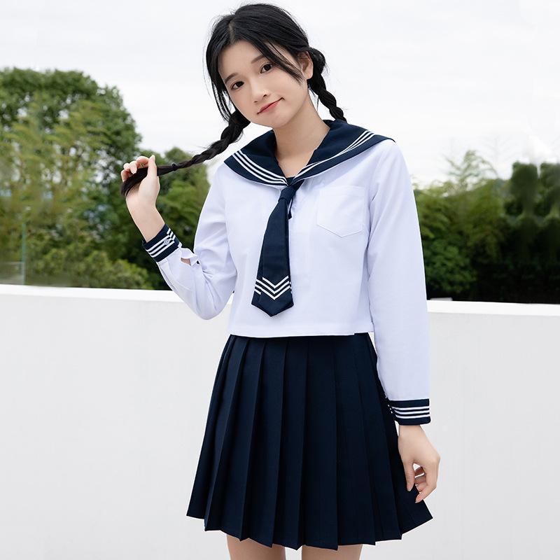 セーラー服 半袖 長袖 ブラウス プリーツスカート 丈長め 膝丈 正統派 