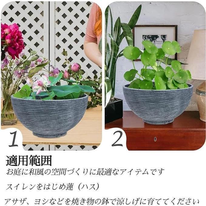 金魚鉢 睡蓮鉢 大型 屋外飼育 メダカ 鉢 プラスチック製の模造石 錦