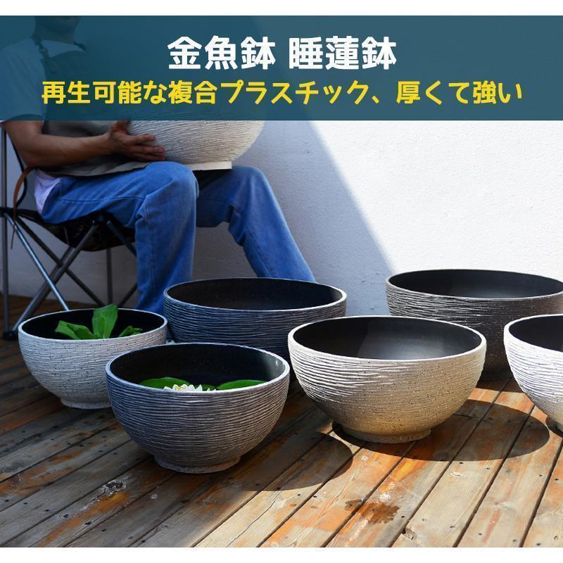 金魚鉢 睡蓮鉢 大型 屋外飼育 メダカ 鉢 プラスチック製の模造石 錦