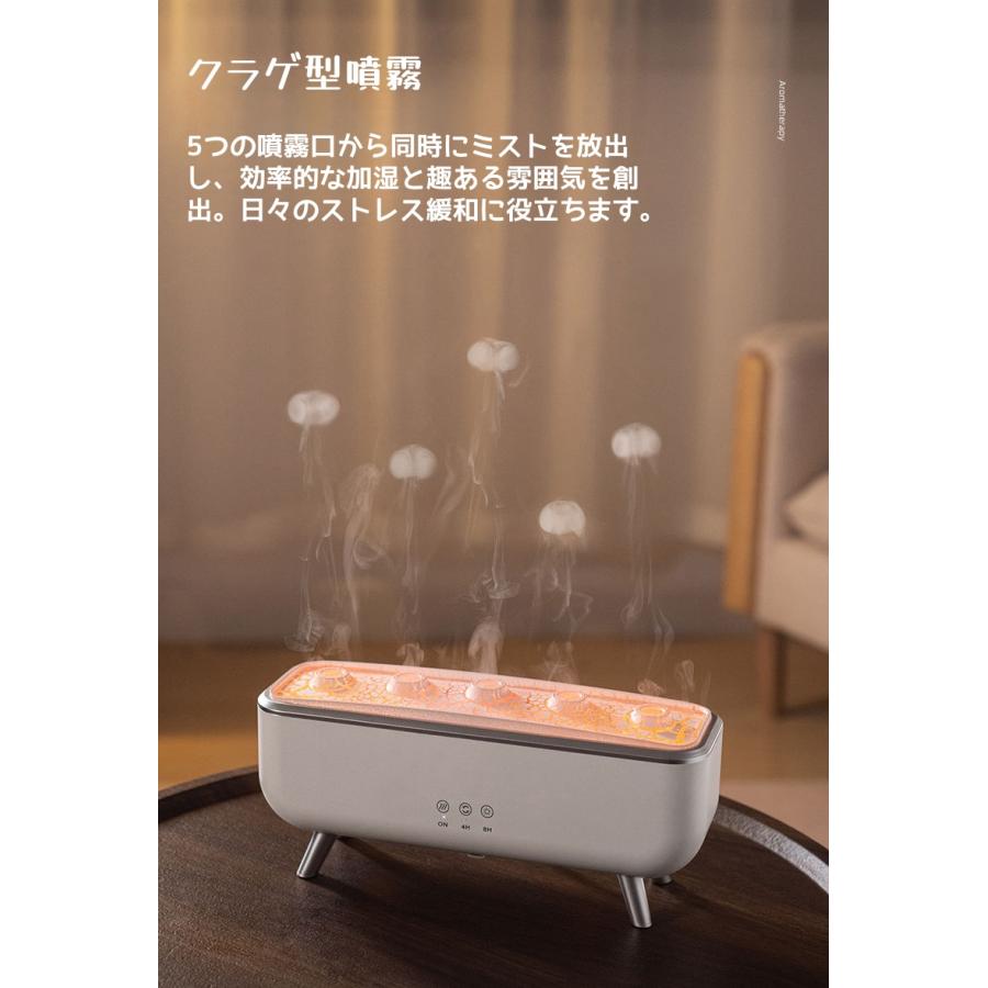 煙輪＆フレーム効果】音楽連動 クラゲアロマディフューザー リモコン