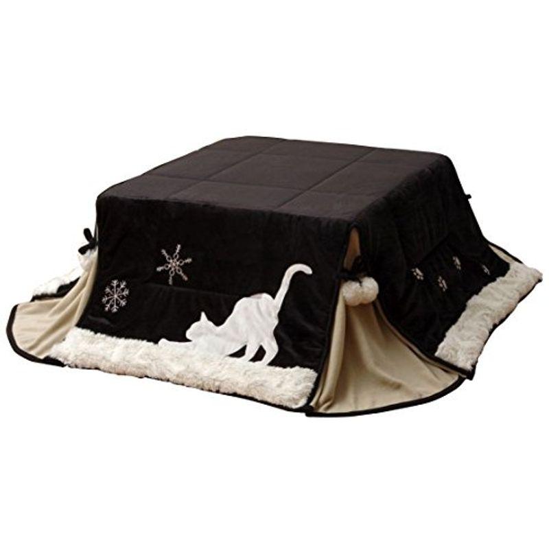 新年の贈り物 掛け単品 省スペース パーソナル 正方形 こたつ布団 猫柄 約175 175cm ブラック シャルル省s ねこ柄 ネコ柄 子供用寝具 布団 Vehicleadminservices Com