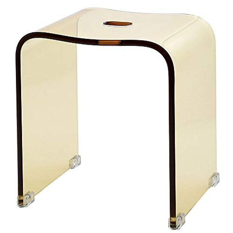 クーアイ(Kuai) アクリル バスチェア 風呂椅子 単品 Lサイズ 高さ35cm (クリアブラウン)