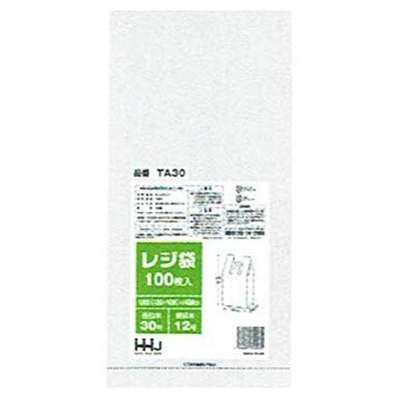 レジ袋 白 TA30西日本30号、東日本12号 100枚×60(6000枚)TA-30