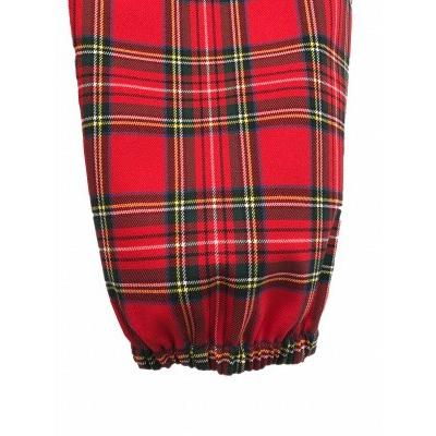 キッズ パンツ 子供服 イージーパンツ タータンチェック 赤 ダンス