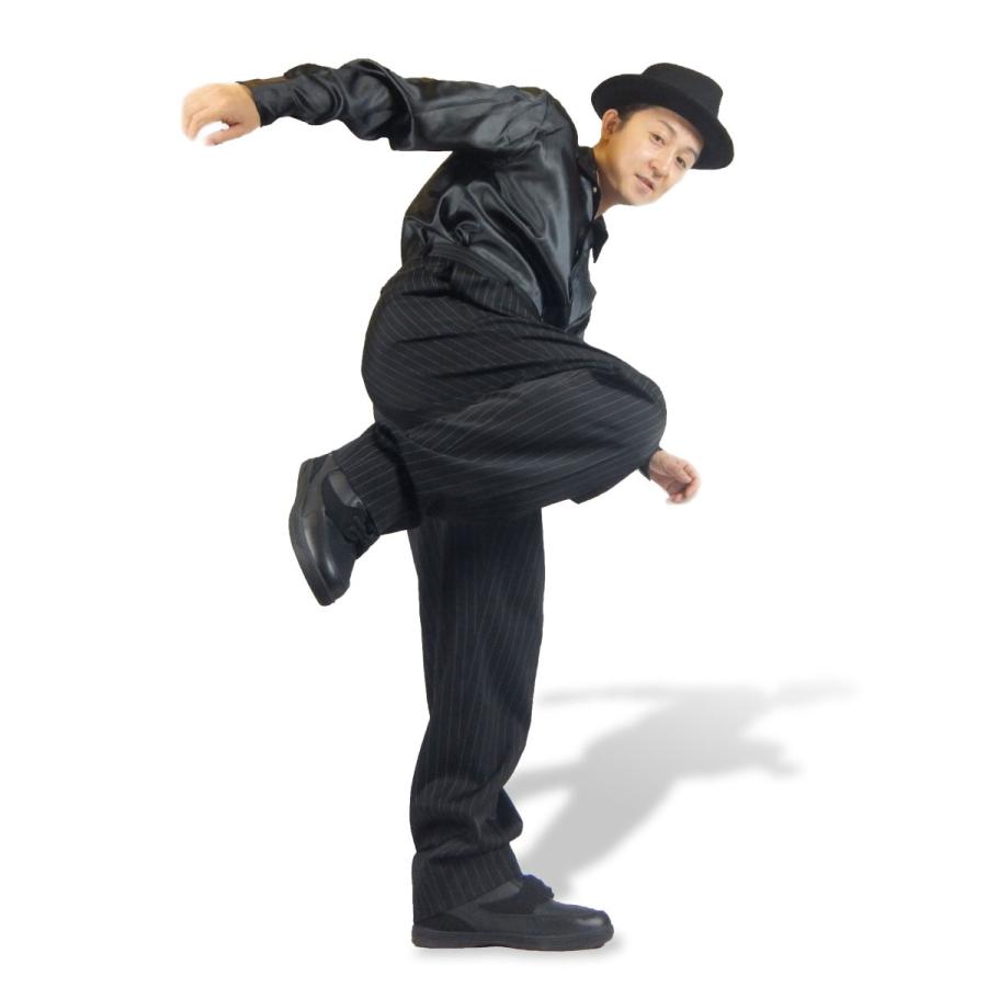 スリータック スラックス 黒 ピン ストライプ ダンス 衣装 男女