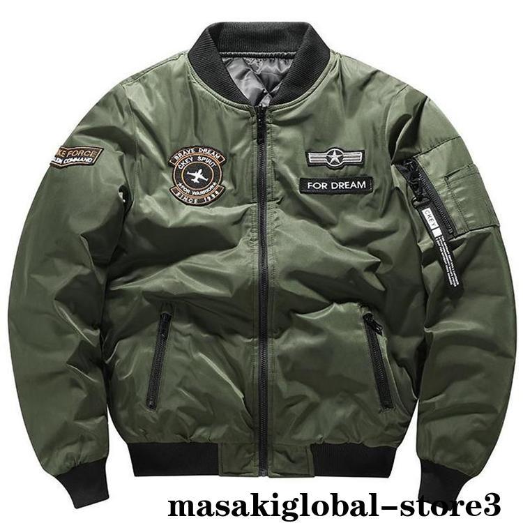 ジャケット メンズ スタジャン MA1 ミリタリージャケット ライトアウター ブルゾン MA-1 ジャンパー アウター フライトジャケット 刺繍 定番｜masakiglobal-store3｜02