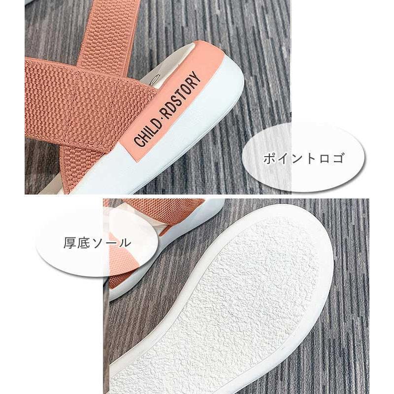 サンダル 厚底 レディース ゴムサンダル 靴 ベルトサンダル ストラップ ゴムベルト｜masakiglobal-store6｜03