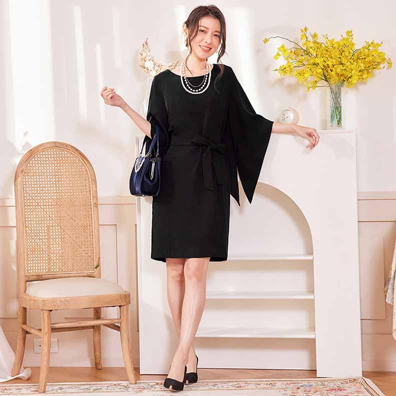 ワンピースきれいめレディース大人セレモニーフォーマルひざ丈上品