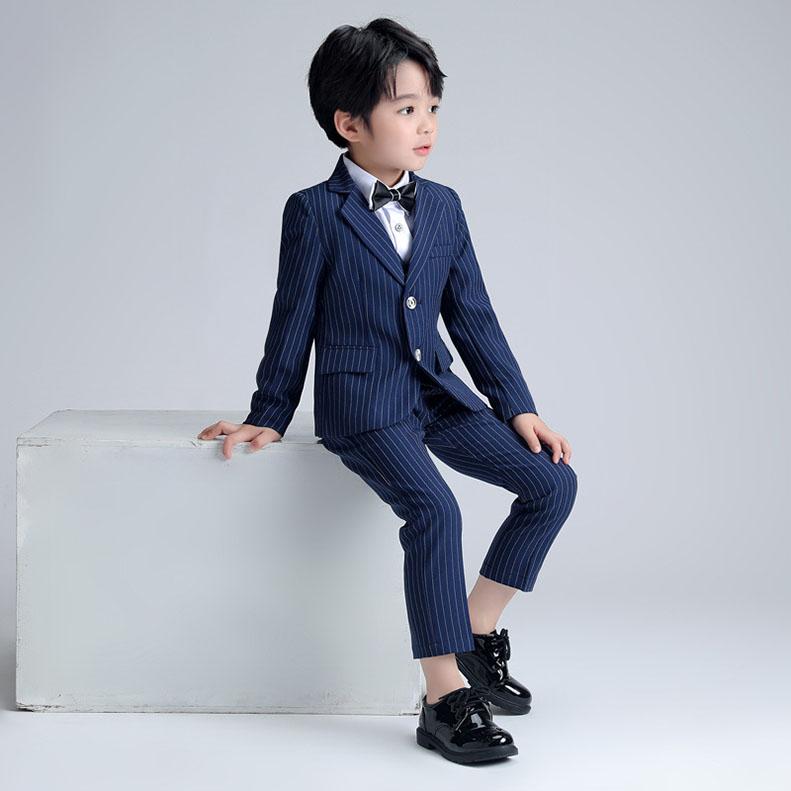 子供スーツ5点セットフォーマルストライブ スーツキッズ男の子 スーツ