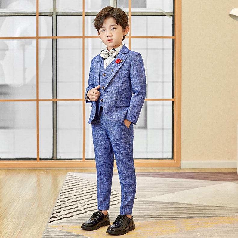 子供スーツ6点セットフォーマルスチェック柄スーツキッズ男の子 スーツ 