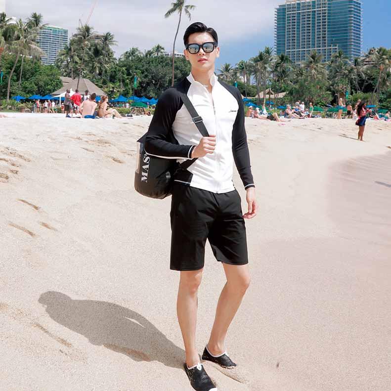 体型カバー メンズ3点セット水着 レディース長袖ラッシュガード5点上下