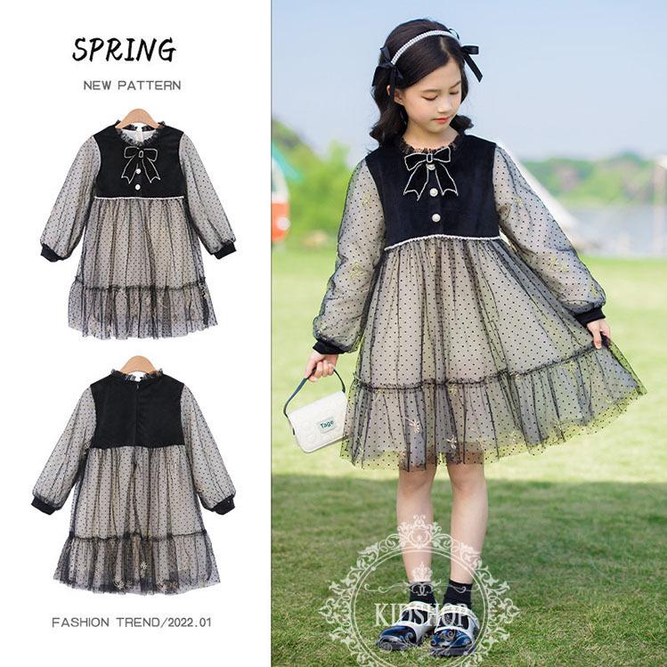 春新作ワンピース ベロアチュール水玉子供服 キッズ 服 おしゃれ 安い 女の子 シンプル お出かけ 通園 通学 Mdls240 Masamasa 通販 Yahoo ショッピング