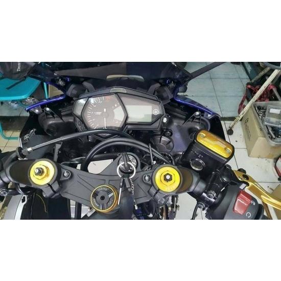 ヤマハ MT-25 フロントフォーク トップ カバー 左右セット ゴールド 1684_1