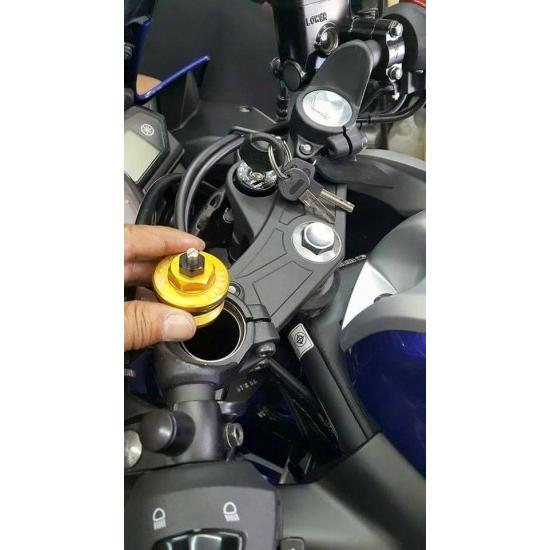 ヤマハ MT-25 フロントフォーク トップ カバー 左右セット ゴールド 1684_2