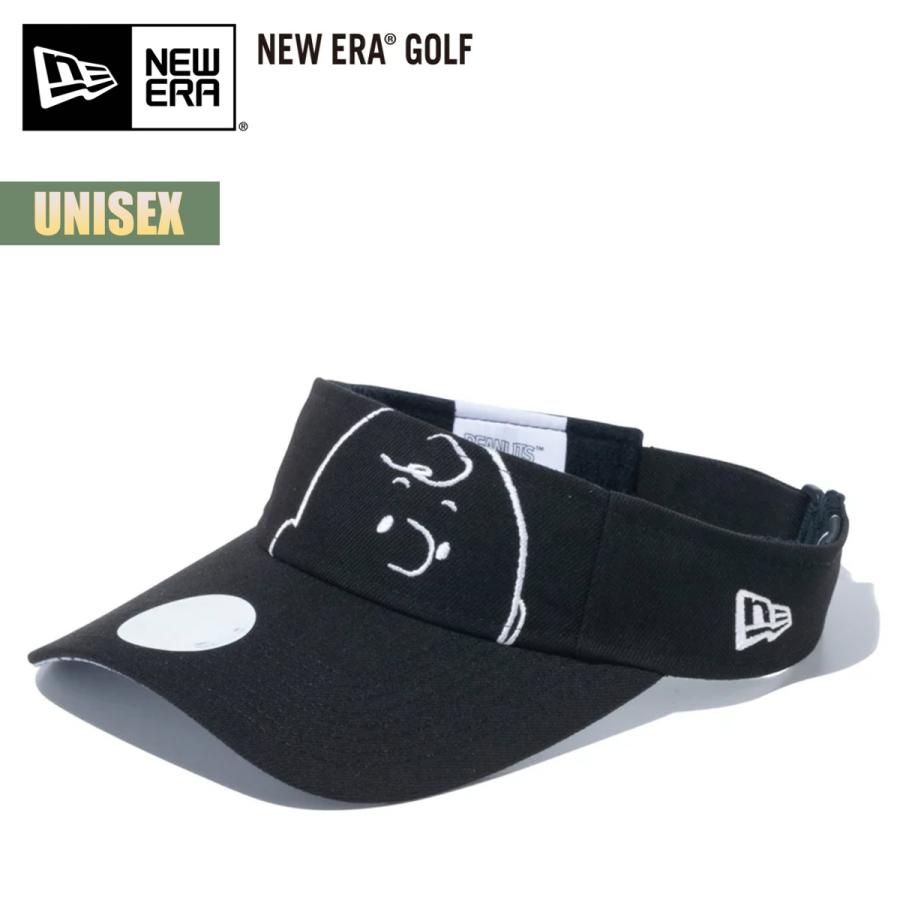 ニューエラ ゴルフ スヌーピー コラボ サンバイザー NEW ERA GOLF Women's Sun Visor サンバイザー ロングバイザー PEANUTS ピーナッツ ブラック｜masanagoya｜02