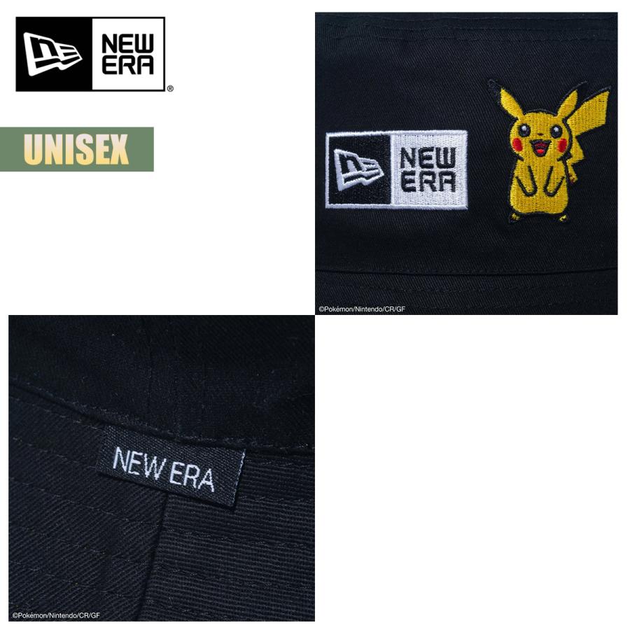 ニューエラ ポケモン コラボ ハット 帽子 NEW ERA バケット01 リバーシブル Pokemon ポケモン ピカチュウ ブラック イエロー バケットハット ユニセックス｜masanagoya｜04