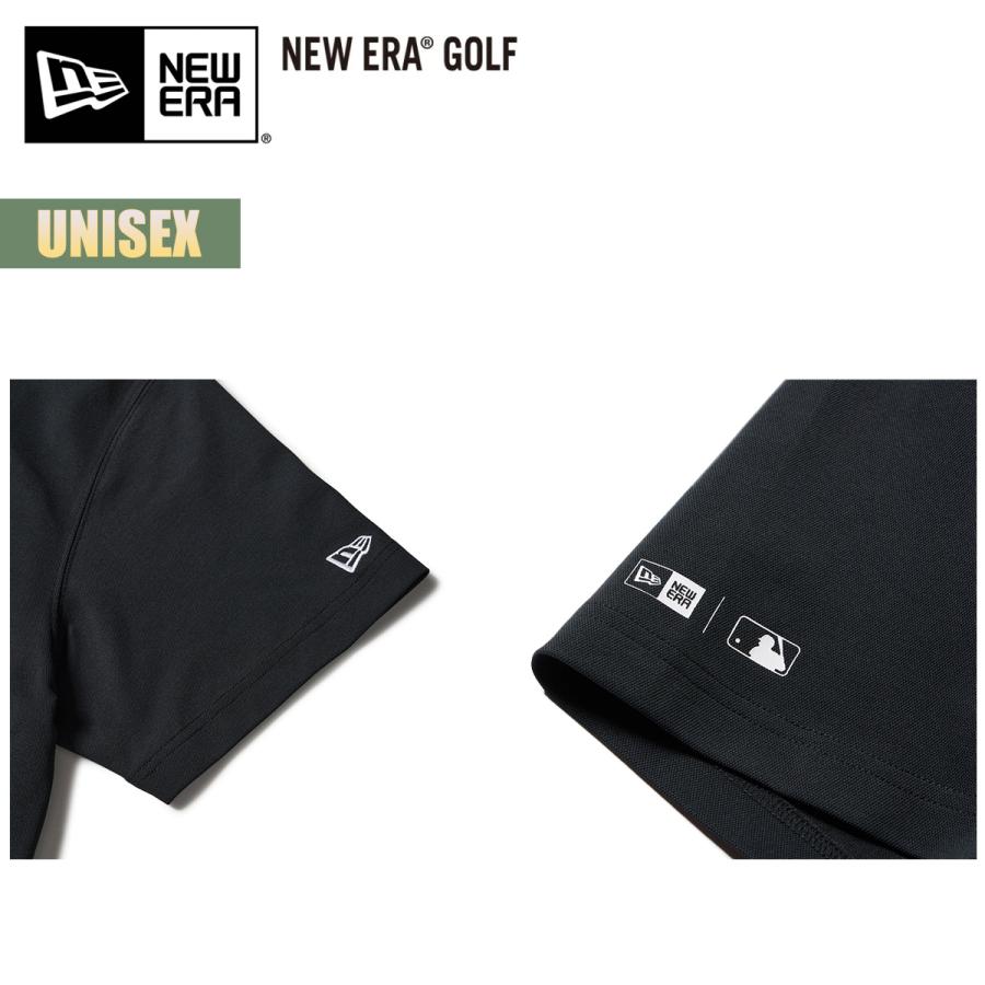 ニューエラ ゴルフ 半袖 ミッドネック Tシャツ NEW ERA GOLF S/S Mid Neck T-shirt MLB ロサンゼルス・ドジャース ブラック スクリプト 吸汗速乾 UVカット 抗菌_4