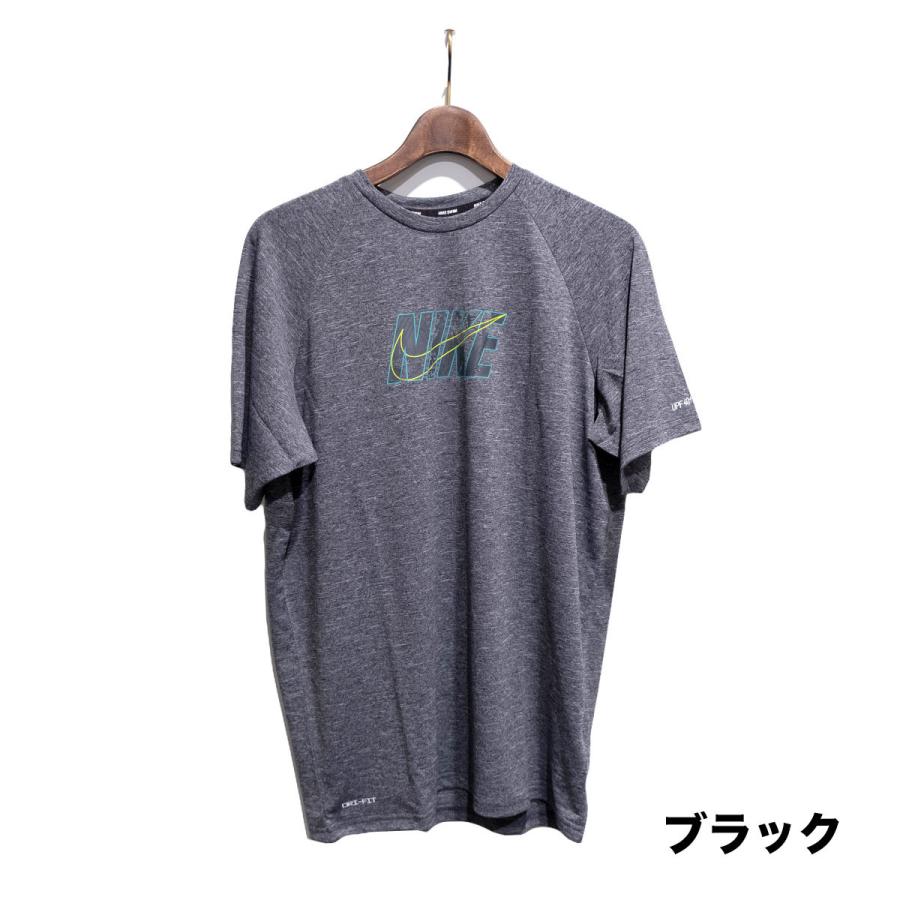 ナイキ ラッシュガード メンズ NIKE NESSC661 コラージュロゴ ショートスリーブ ヘザーハイドロガード 半袖 スイムウェア アウトドア UVカット 日焼け予防|masanagoya|02