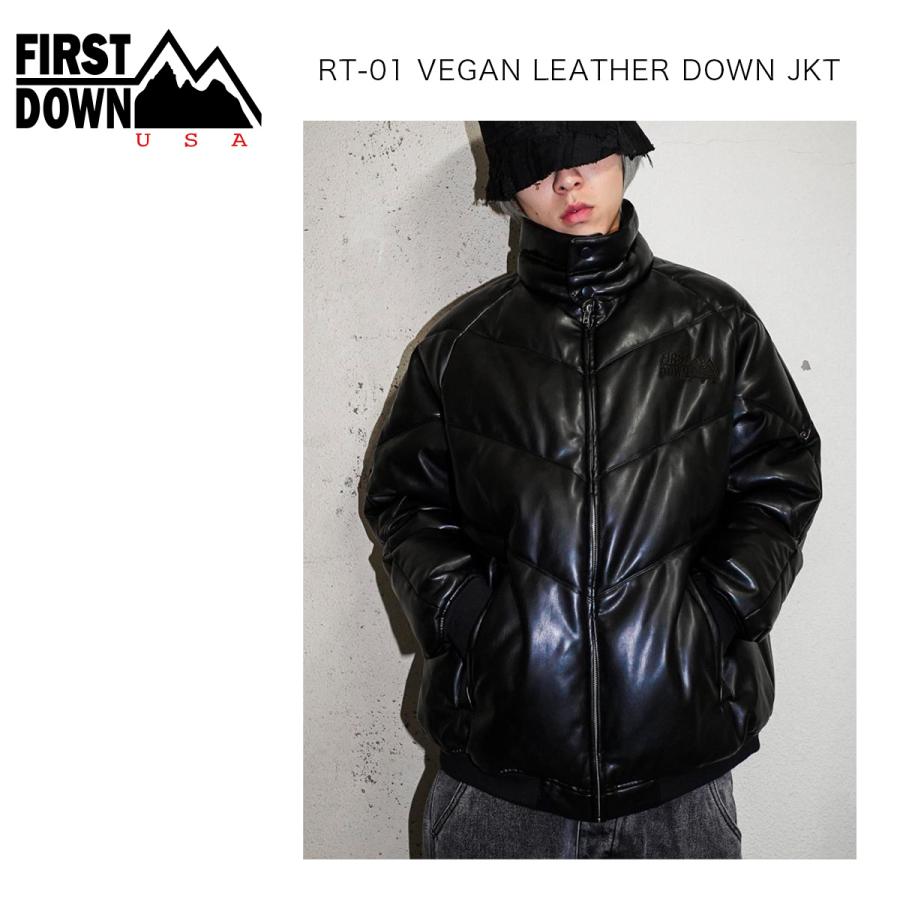 FIRST DOWN レザーダウンジャケット ブラック FIRST DOWN（ファーストダウン） ダウンジャケット FIRST DOWN RT-01