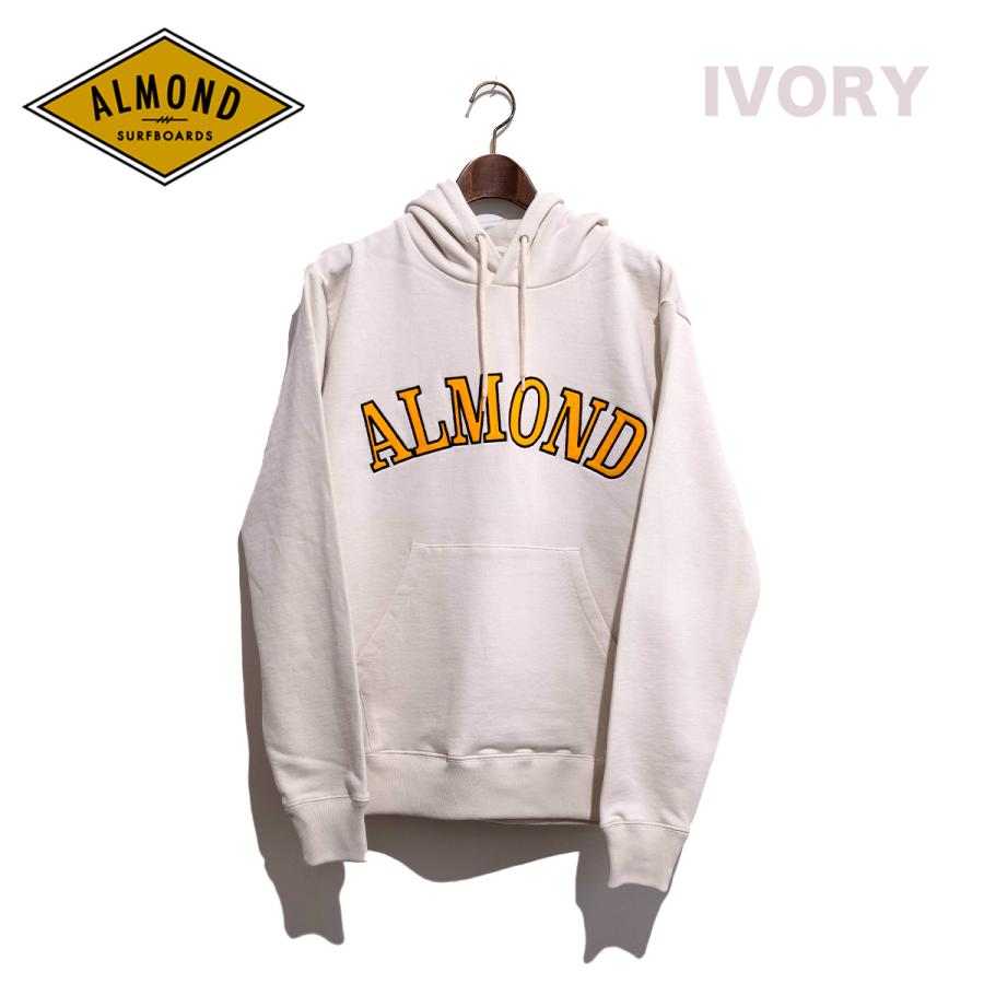 【未使用】Almond Surfboards & Design アーモンド サーフボードデザイン プルオーバーパーカー ボンバーヒート ジャージーパーカー S ベージュ IV2155 ユニセックス ALMOND（アーモンド） サーフ パーカー メンズ カレッジフーディー