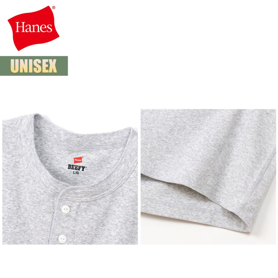 Hanes（ヘインズ） Tシャツ 半袖 Hanes BEEFY リブヘンリーネックT