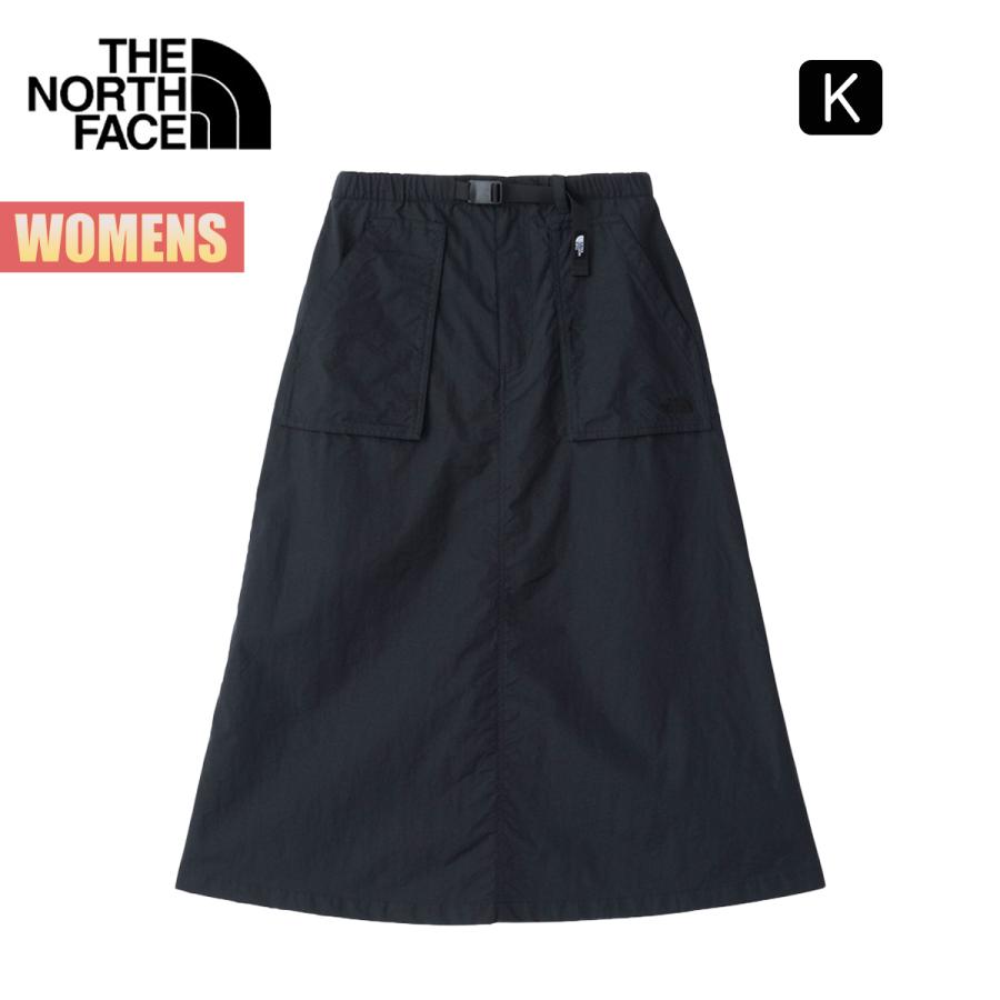 ノースフェイス スカート レディース コンパクトスカートTHE NORTH FACE Compact Skirt ロング丈 はっ水 軽い シンプル カジュアル ウェビングベルト 静電気ケア｜masanagoya｜02