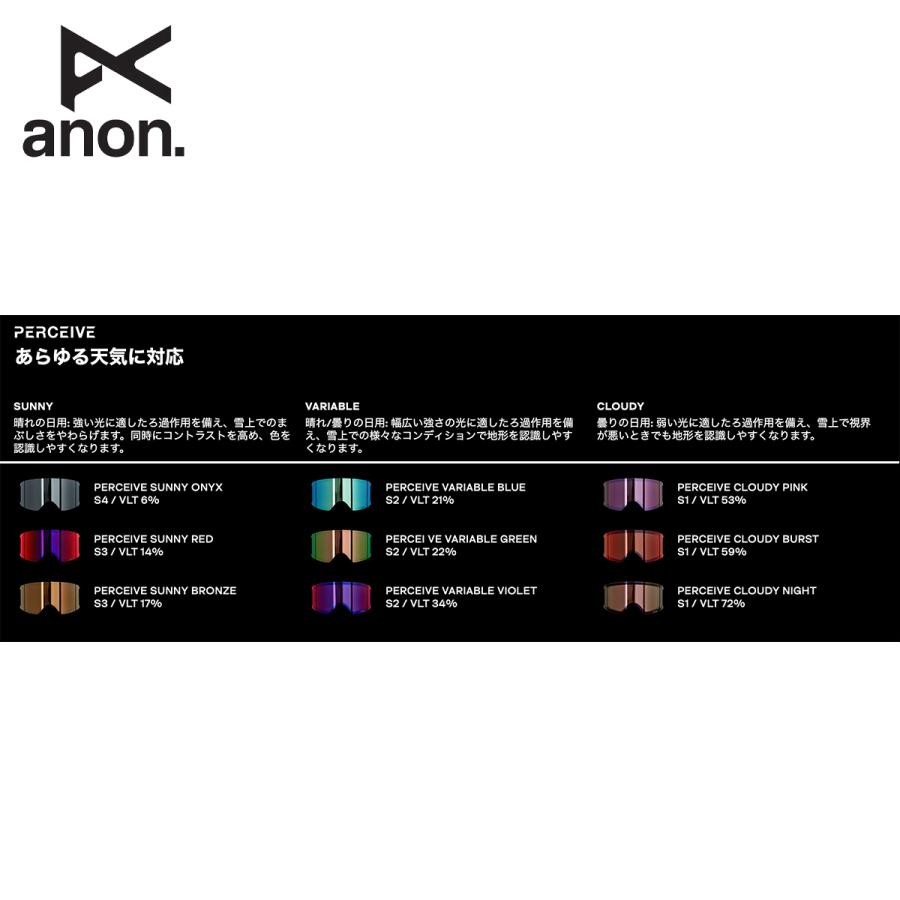 アノン スノーゴーグル レンズ 24-25 Anon Anon M4 Perceive Goggle 